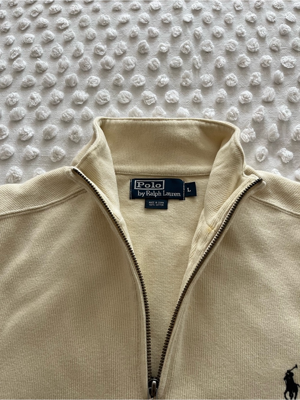 Polo by Ralph Lauren Light Beige Half-Zip Sweater